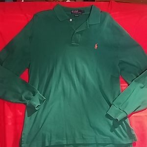 Large Green Long Sleeved Polo Ralph Lauren